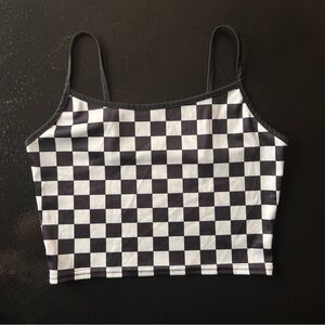❌ SOLD Black & White Checkerboard Crop Tank Top Size Medium